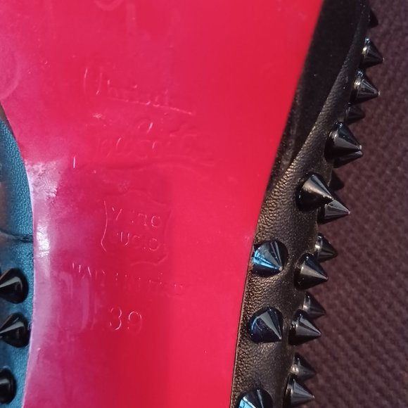 Christian Louboutin Platform Black Peep Toe Spiked Heels - Picture 4 of 7